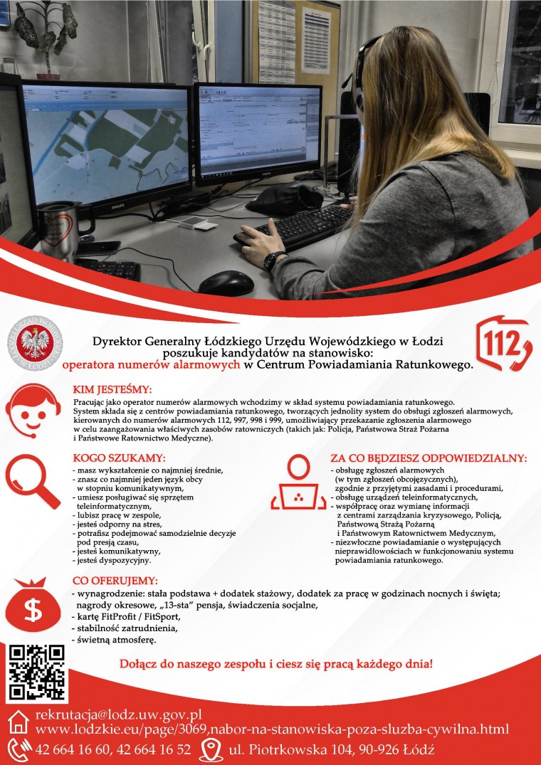 Operator numeru alarmowego 112 - ogłoszenie